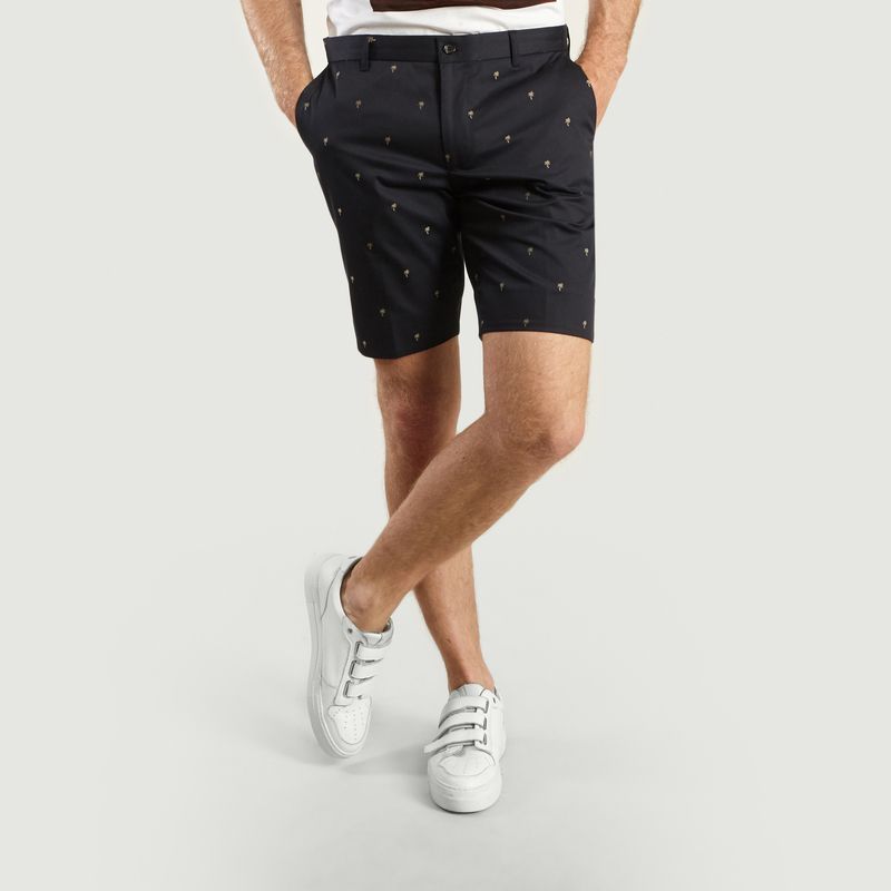 Palm Tree Shorts Navy Blue PS by PAUL 