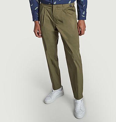 Double pleated chino pants