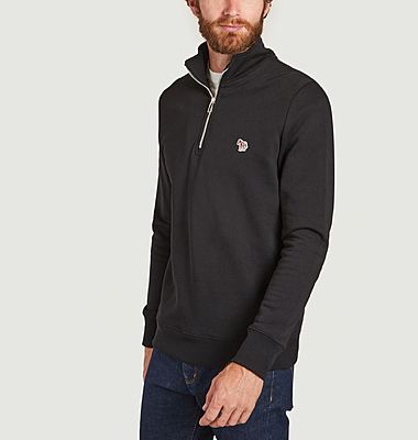 Organic cotton sweatshirt with trucker collar