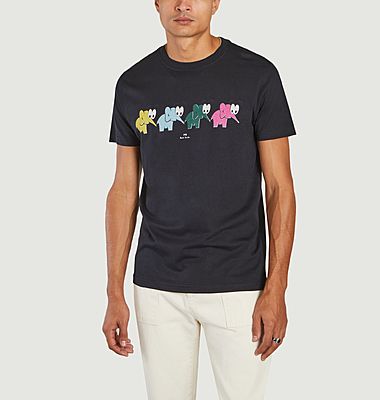 T-shirt éléphants multicolores