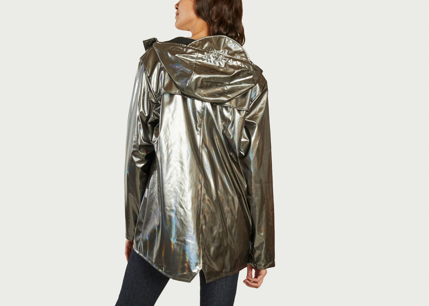 Veste coupe-vent holographique à capuche - Rains