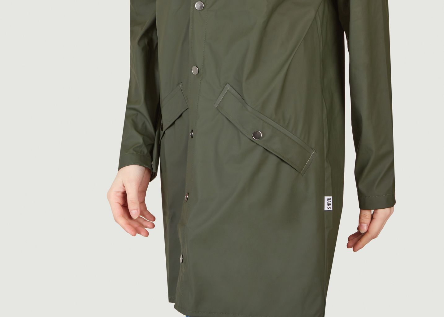 Waterproof straight cut long jacket - Rains