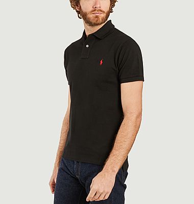 Cotton pique fitted polo shirt
