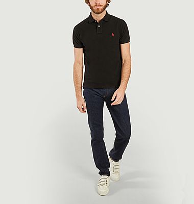 Cotton pique fitted polo shirt