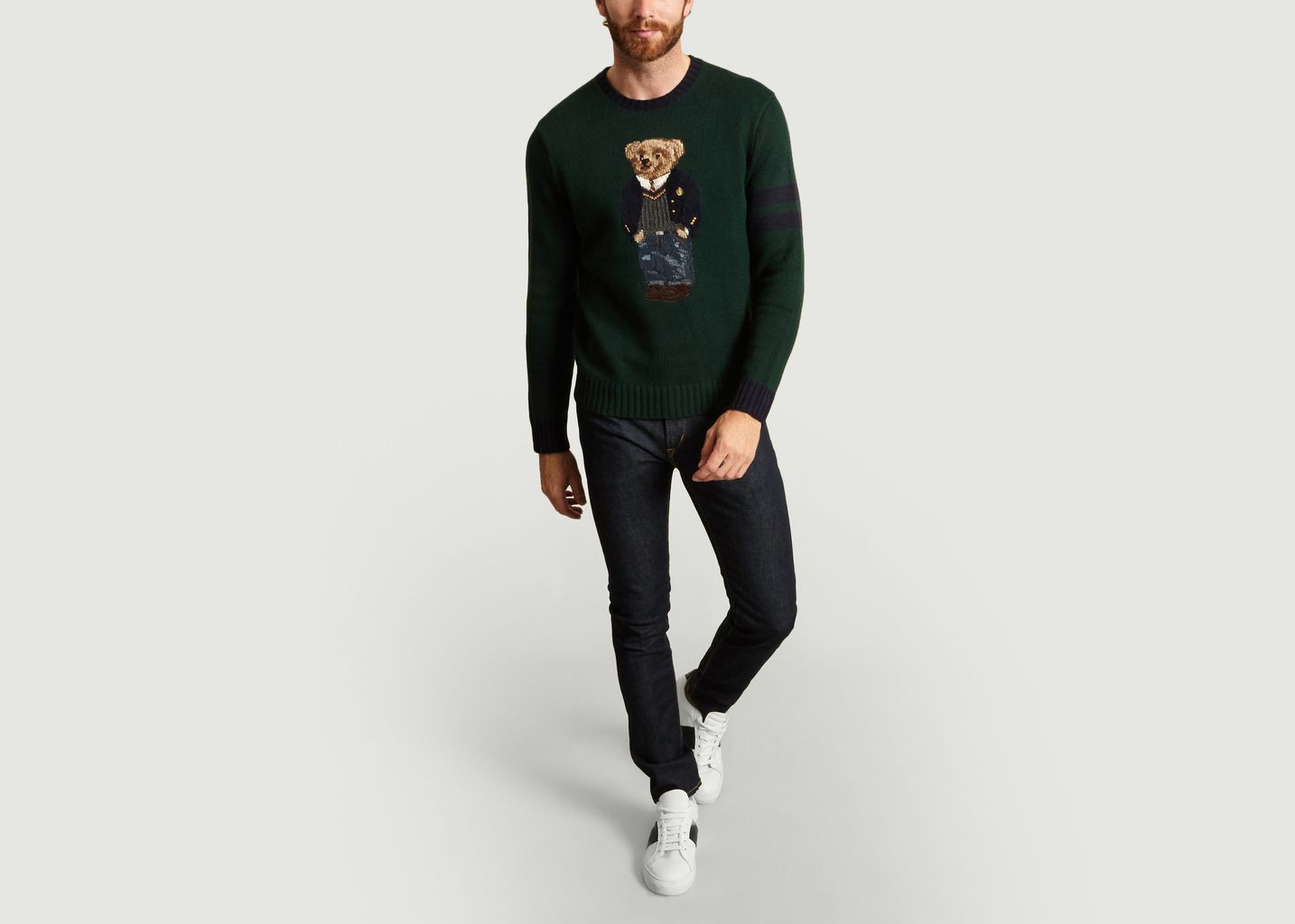 Pull Ourson en Intersia Vert Polo Ralph Lauren L’Exception