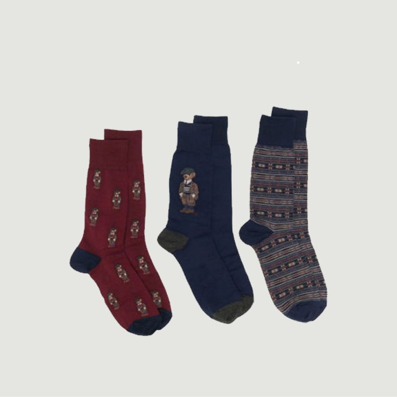 Pack de 3 paires de chaussettes fantaisie Holiday - Polo Ralph Lauren