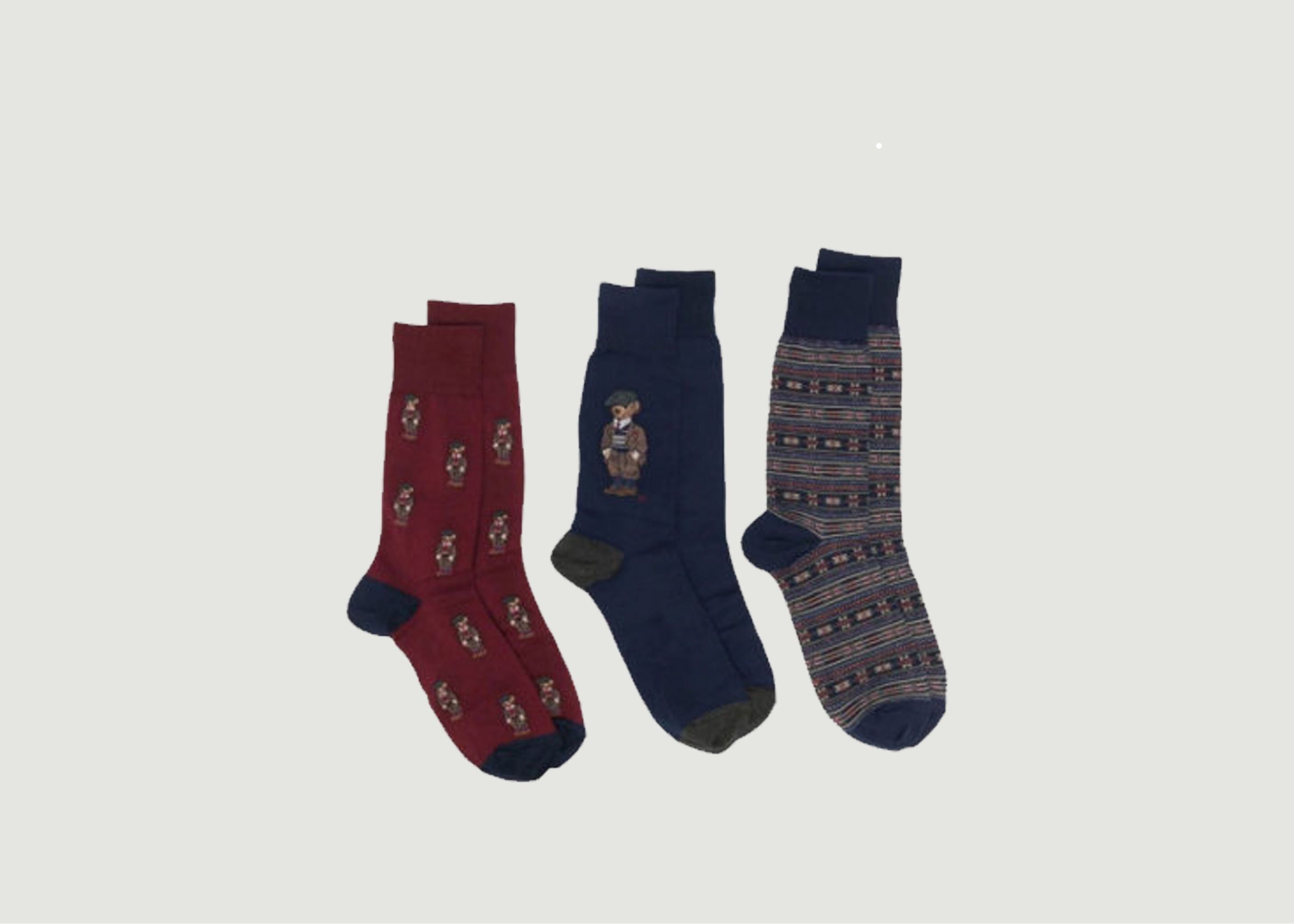 Pack de 3 paires de chaussettes fantaisie Holiday - Polo Ralph Lauren