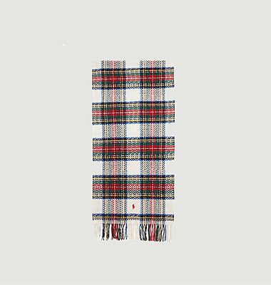 Checked scarf with logo