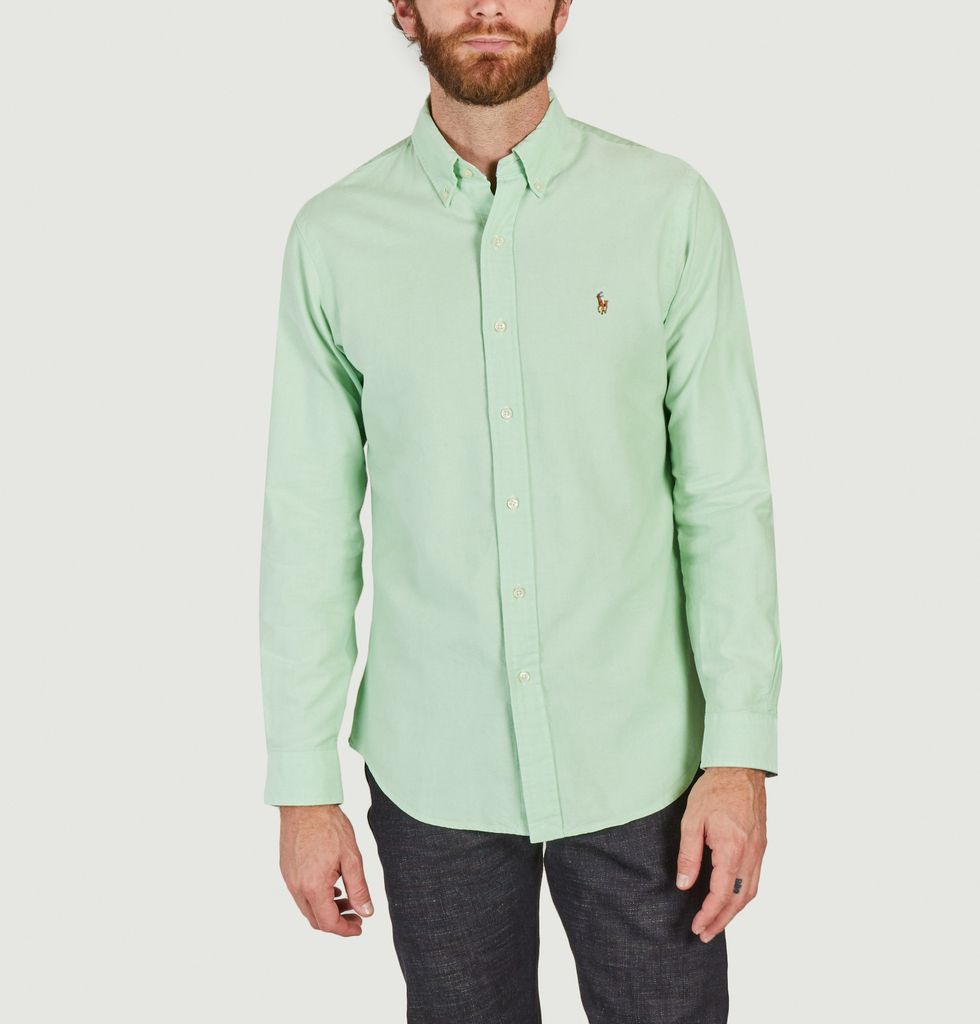 Oxford cotton shirt with logo Green Polo Ralph Lauren | L'Exception