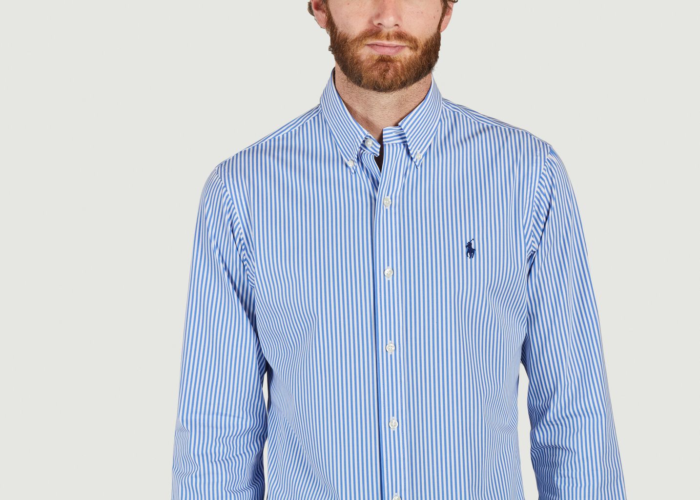 Eng anliegendes gestreiftes Hemd aus Stretch-Popeline - Polo Ralph Lauren