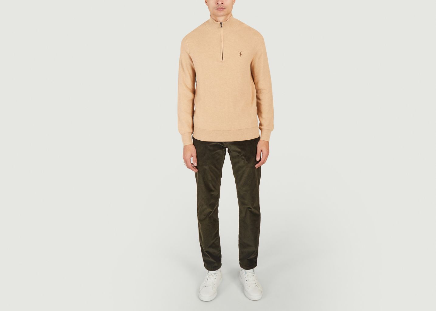 Halb-Zipper-Pullover aus Baumwoll-Piqué  - Polo Ralph Lauren