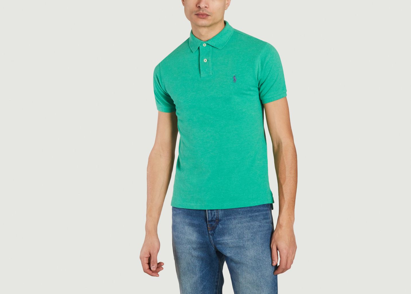 Polo shirt fitted in piqué Green Polo Ralph Lauren | L'Exception