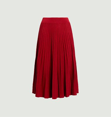Pleated cotton midi skirt 