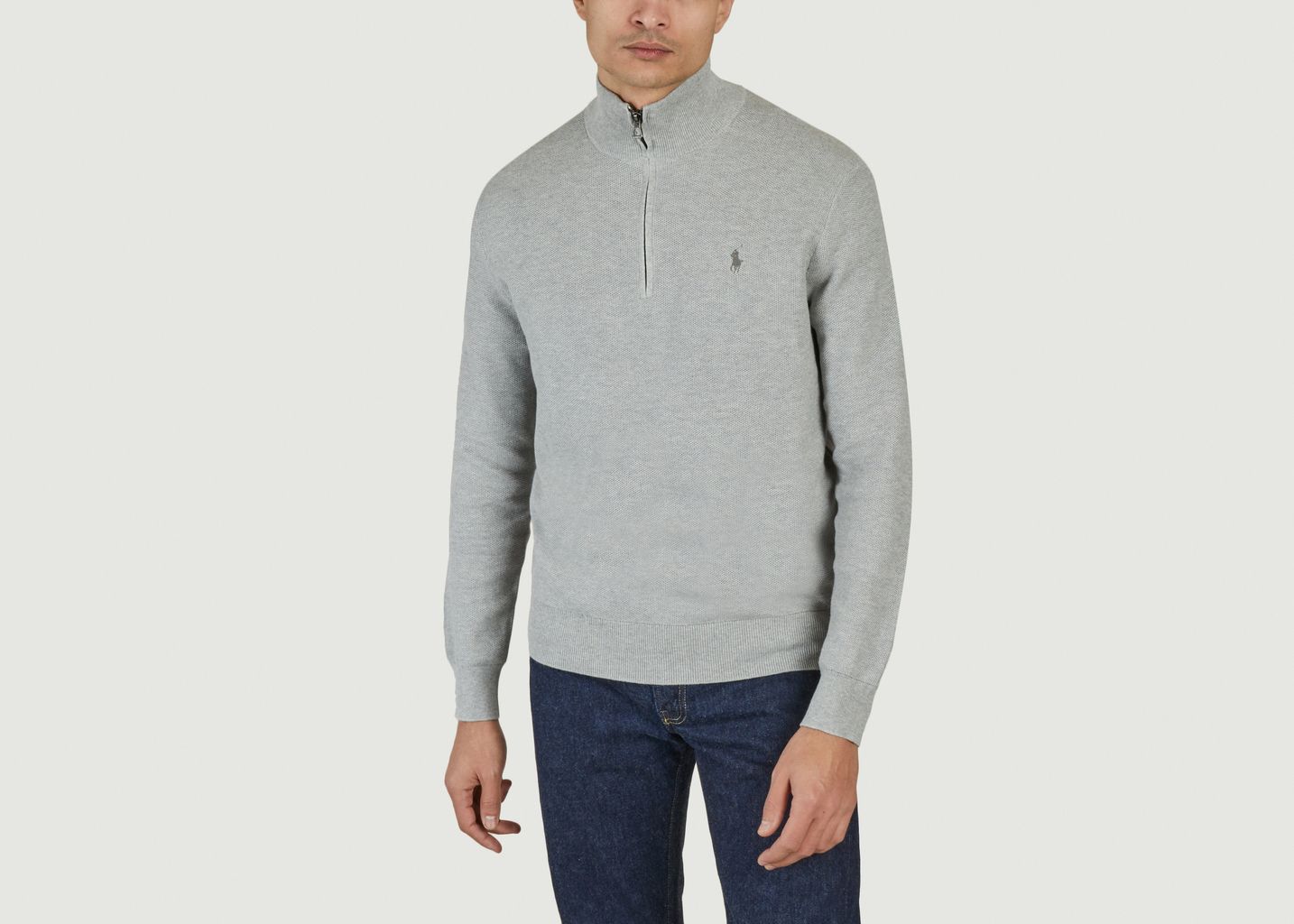 Piqué Cotton Half-Zip Sweater - Polo Ralph Lauren