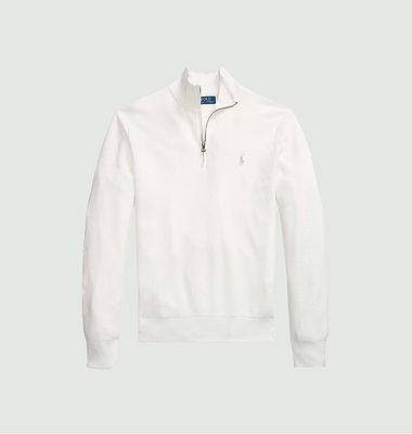 Half-zip sweater in piqué cotton
