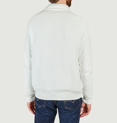 Half-zip sweater in piqué cotton