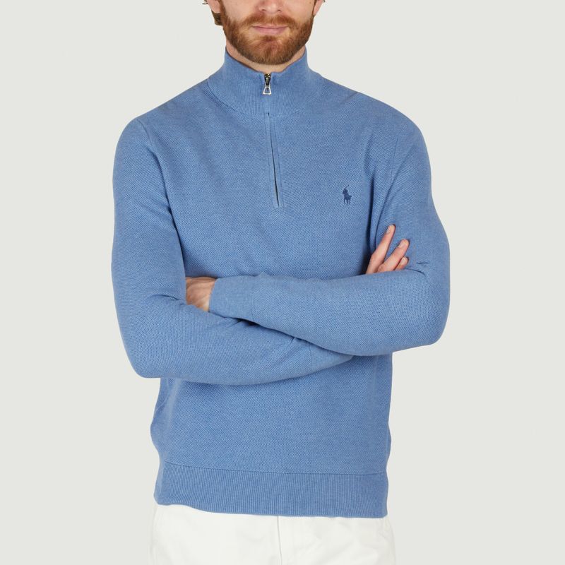 Half-zip sweater in piqué cotton - Polo Ralph Lauren