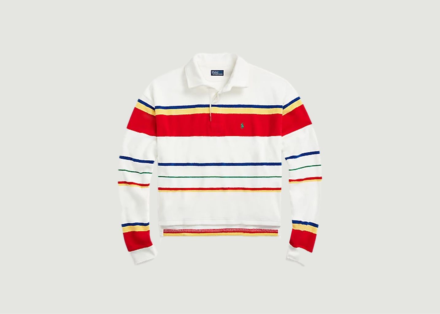 Striped Cotton Terry Rugby Shirt - Polo Ralph Lauren
