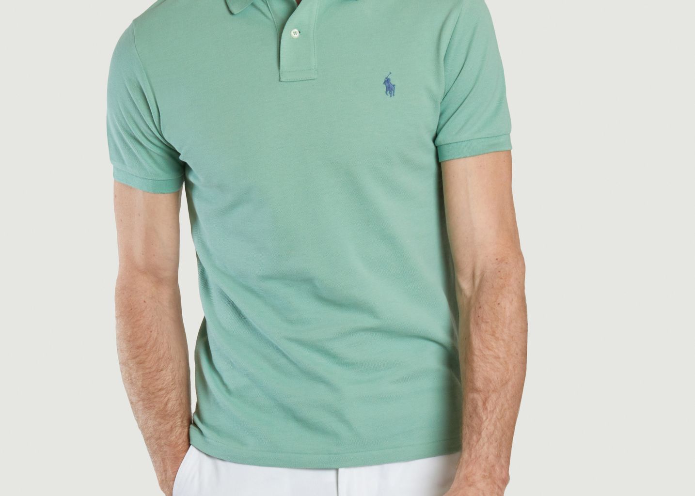 Sale Cotton pique slim fit polo shirt Mint Polo Ralph Lauren at 30 L Exception