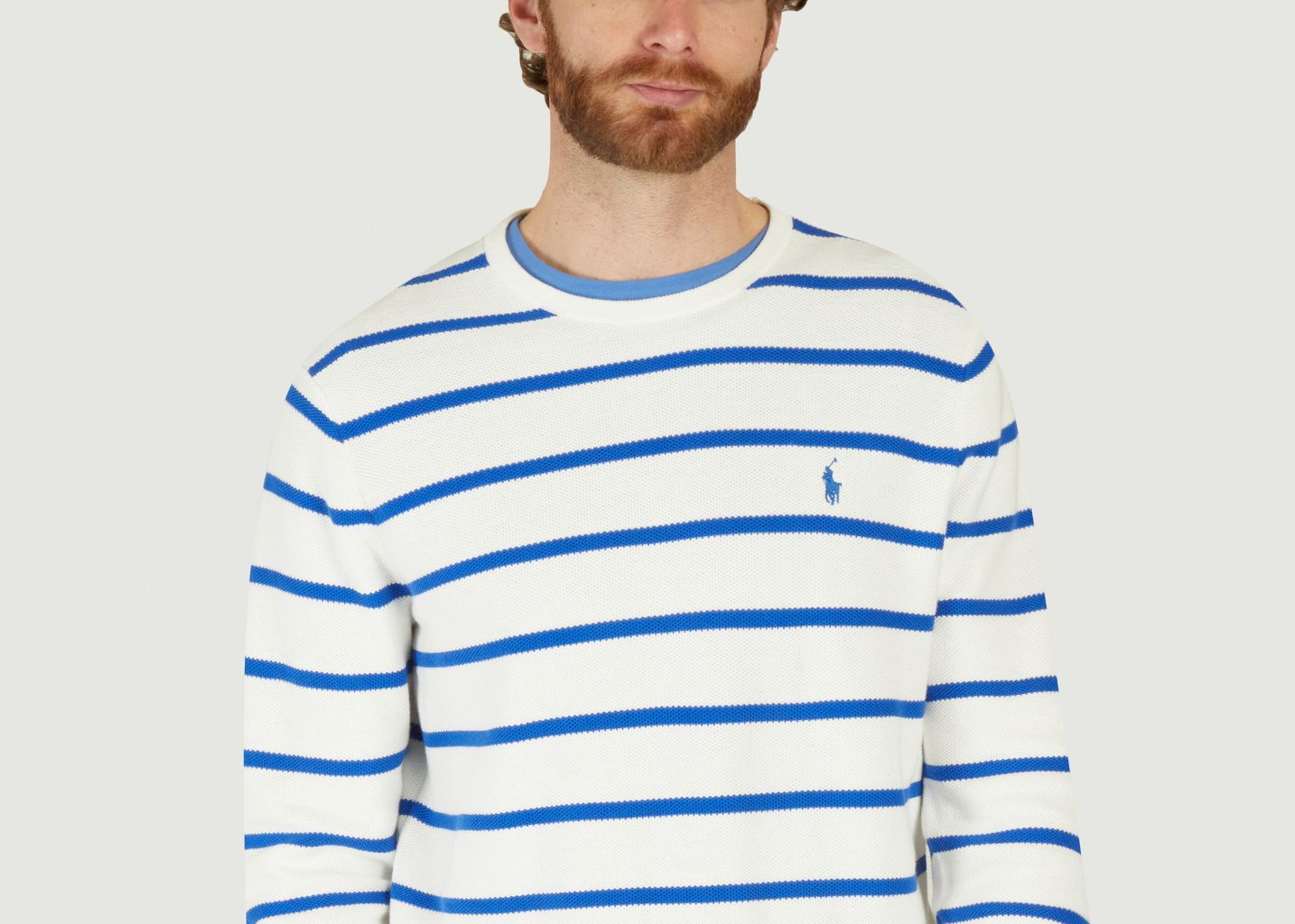 Gestreifter Pullover aus Baumwoll-Piqué - Polo Ralph Lauren