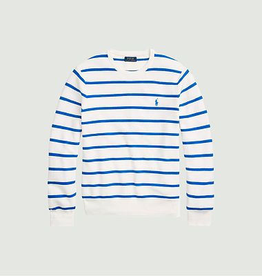 Striped cotton piqué sweater