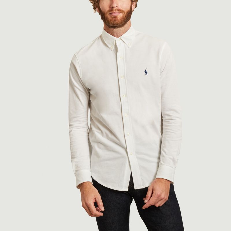 Baumwoll-Piqué-Hemd weiß - Polo Ralph Lauren