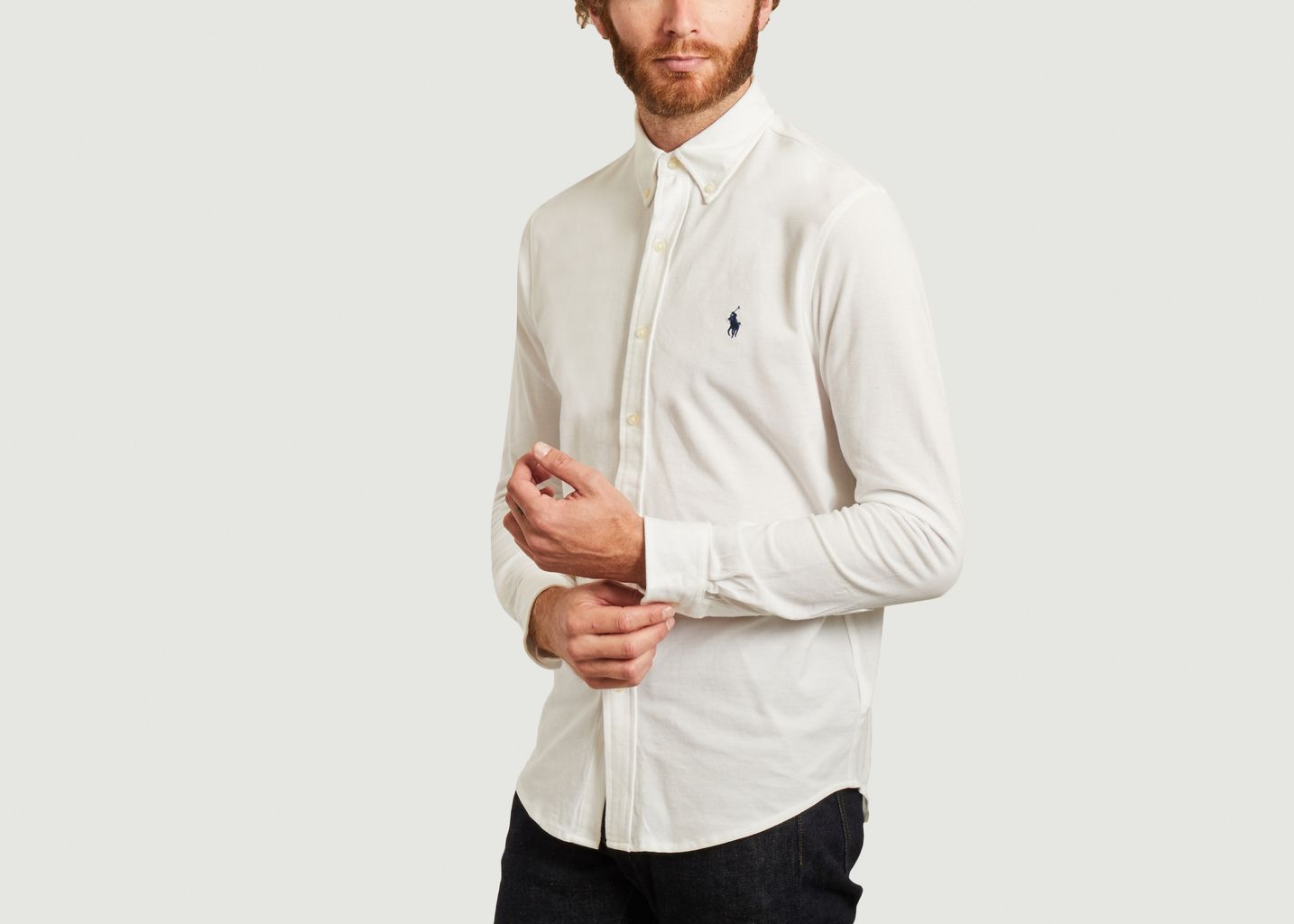 Baumwoll-Piqué-Hemd weiß - Polo Ralph Lauren