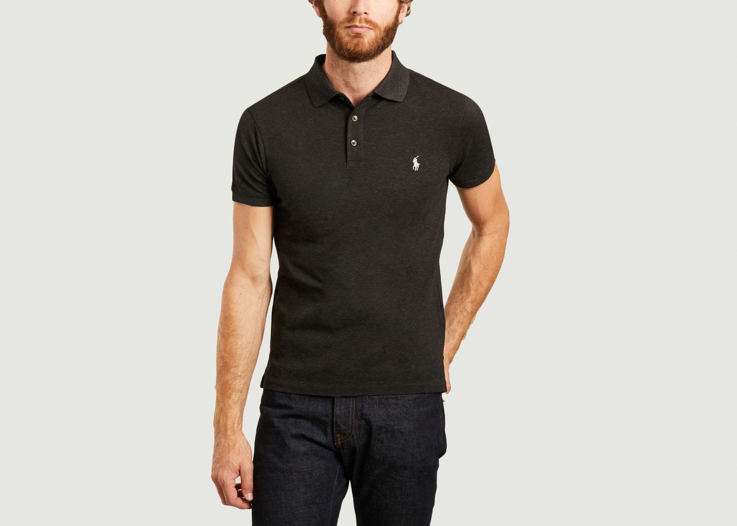 Cotton pique short sleeve fitted polo shirt - Polo Ralph Lauren