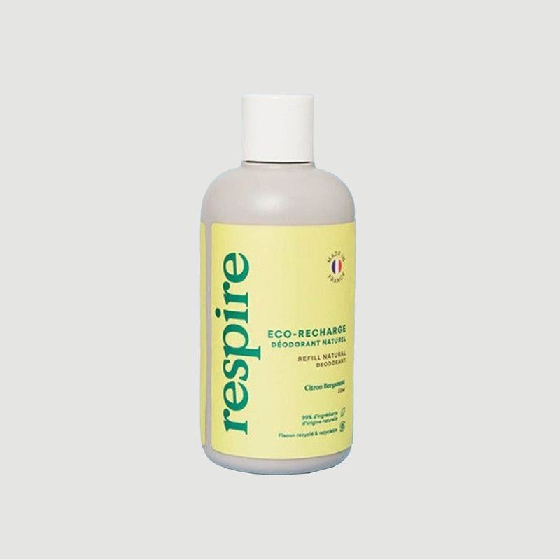 Eco recharge Déodorant naturel Roll on Citron Bergamote 150ml	 - Respire