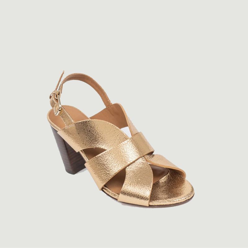 N°55 metallic leather sandals - Rivecour