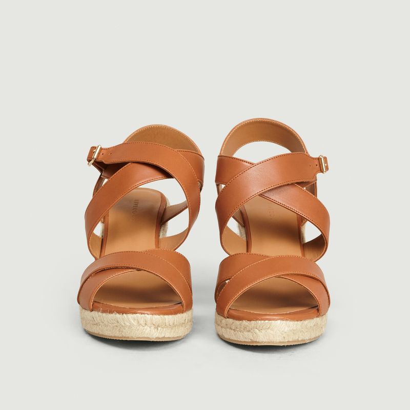 Sandales compensées en cuir n°192 - Rivecour