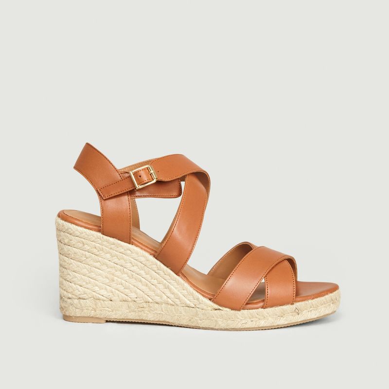 Sandales compensées en cuir n°192 - Rivecour
