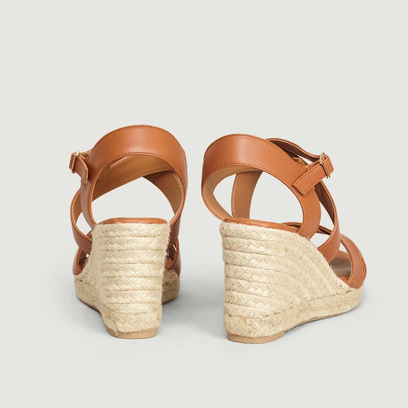 Sandales compensées en cuir n°192 - Rivecour