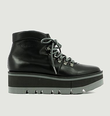 Bottines de montagne en cuir à plateforme
