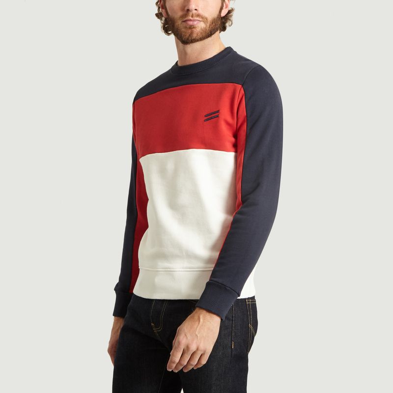 Sweatshirt Tricolore Broderie Chevron - Ron Dorff