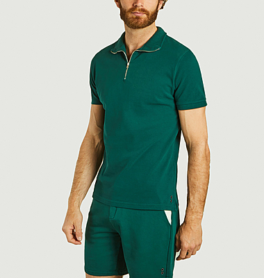 Polo ajusté col zippé