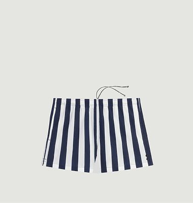 Swim shorts with large vertical stripes