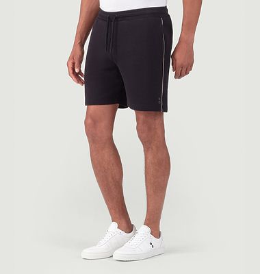 Cotton Piqué Jogging Shorts w. Piping