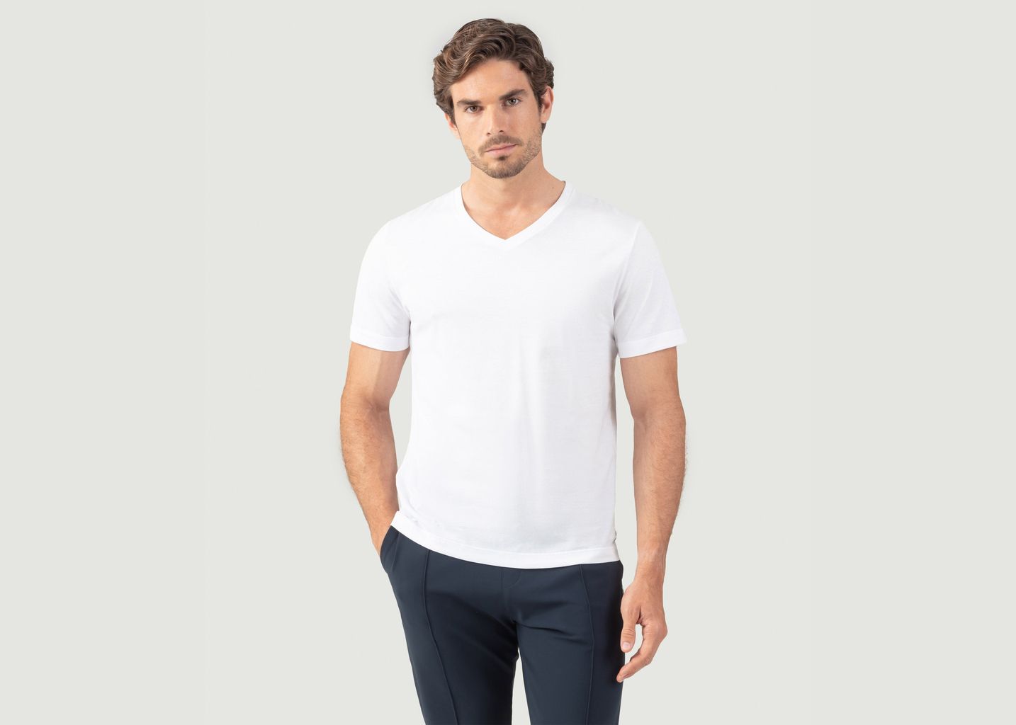 Eyelet Edition V-neck T-shirt - Ron Dorff