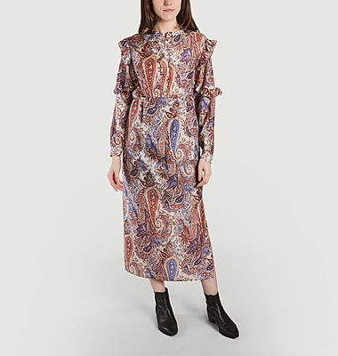 Arlo Paisley-Kleid aus italienischer Seidenleinwand
