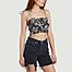 Fire Holiday printed cotton crop top - Roseanna