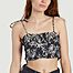 matière Fire Holiday printed cotton crop top - Roseanna