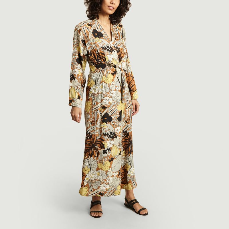 Robe Cats portefeuille imprimée fleurs - Roseanna
