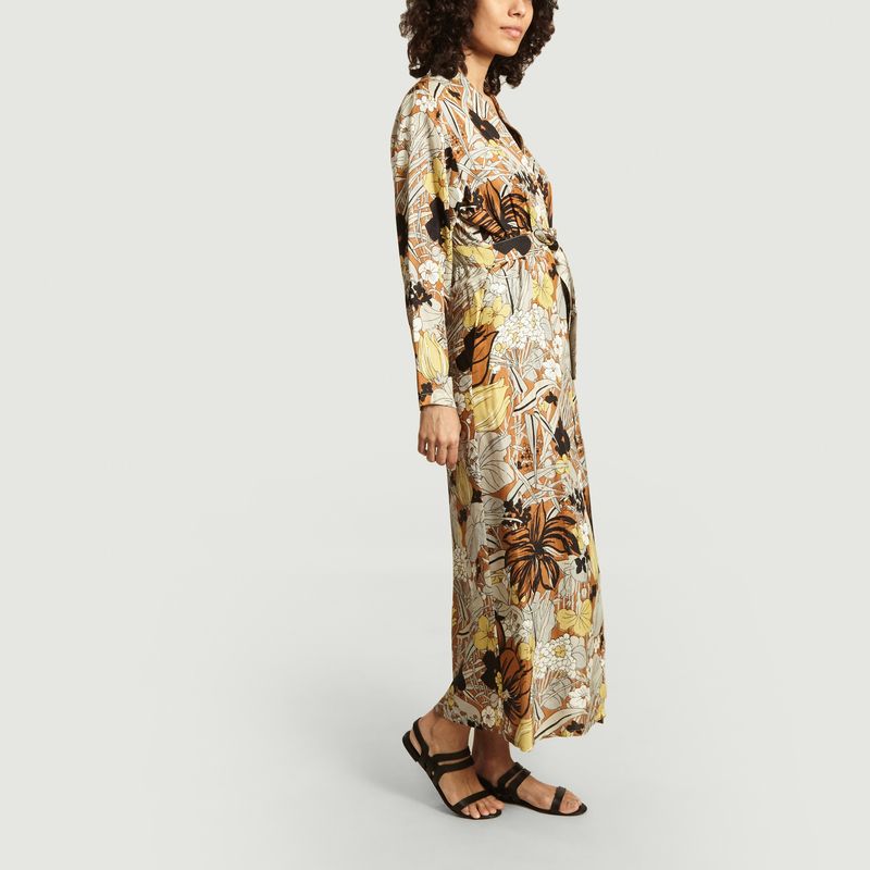 Robe Cats portefeuille imprimée fleurs - Roseanna