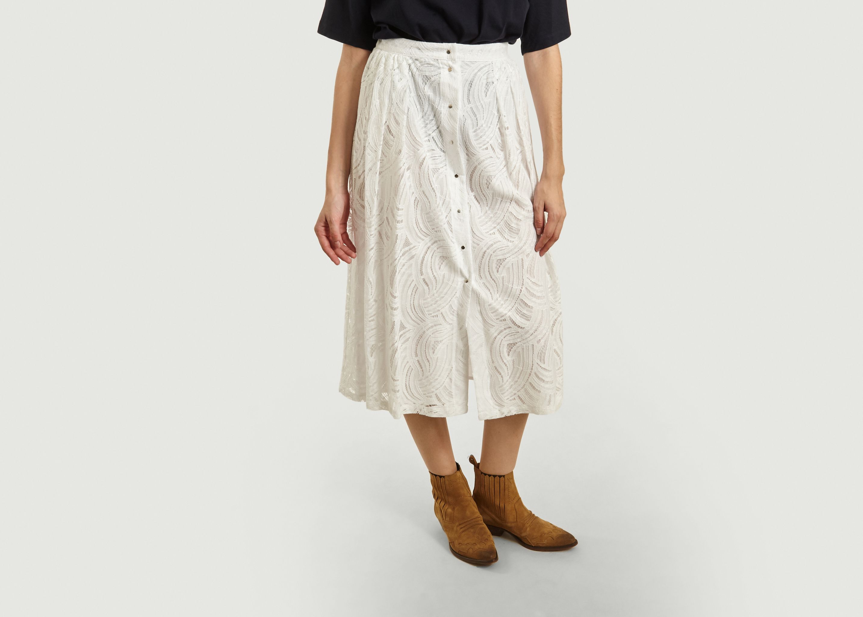 Mendes Long Embroidered Skirt - Roseanna