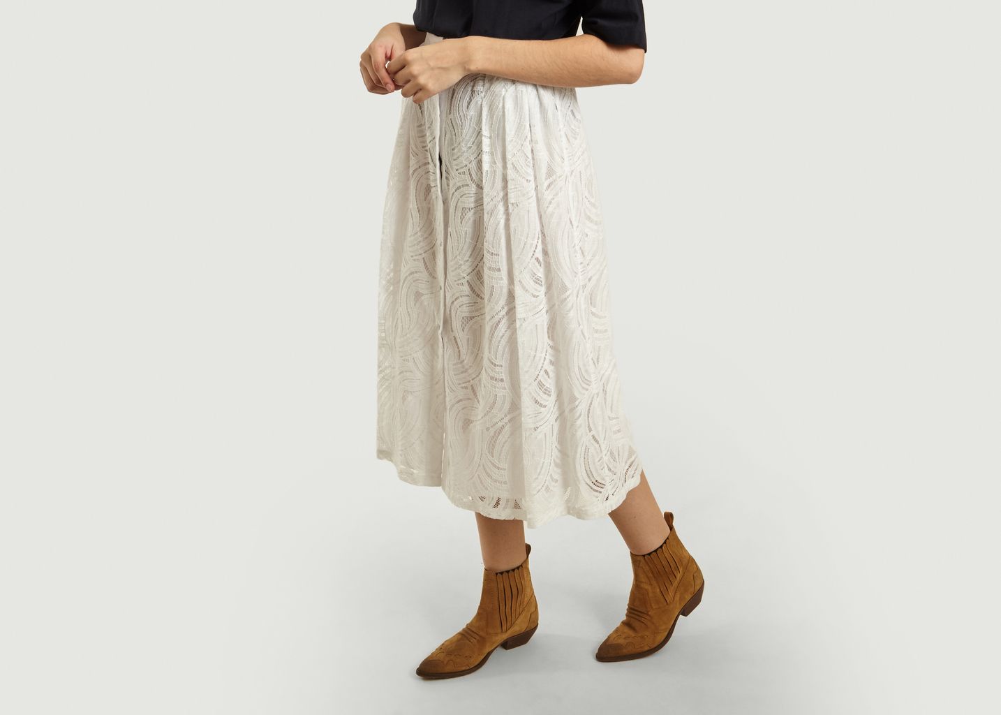  Mendes Long Embroidered Skirt - Roseanna