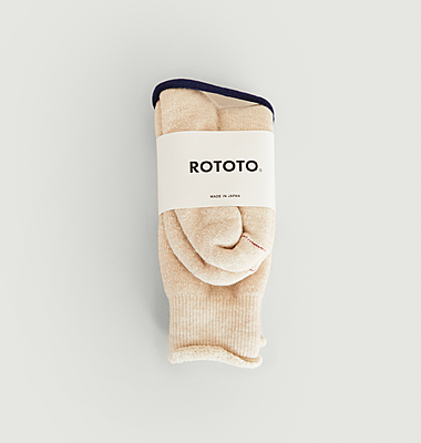 Double sided merino wool and organic cotton socks