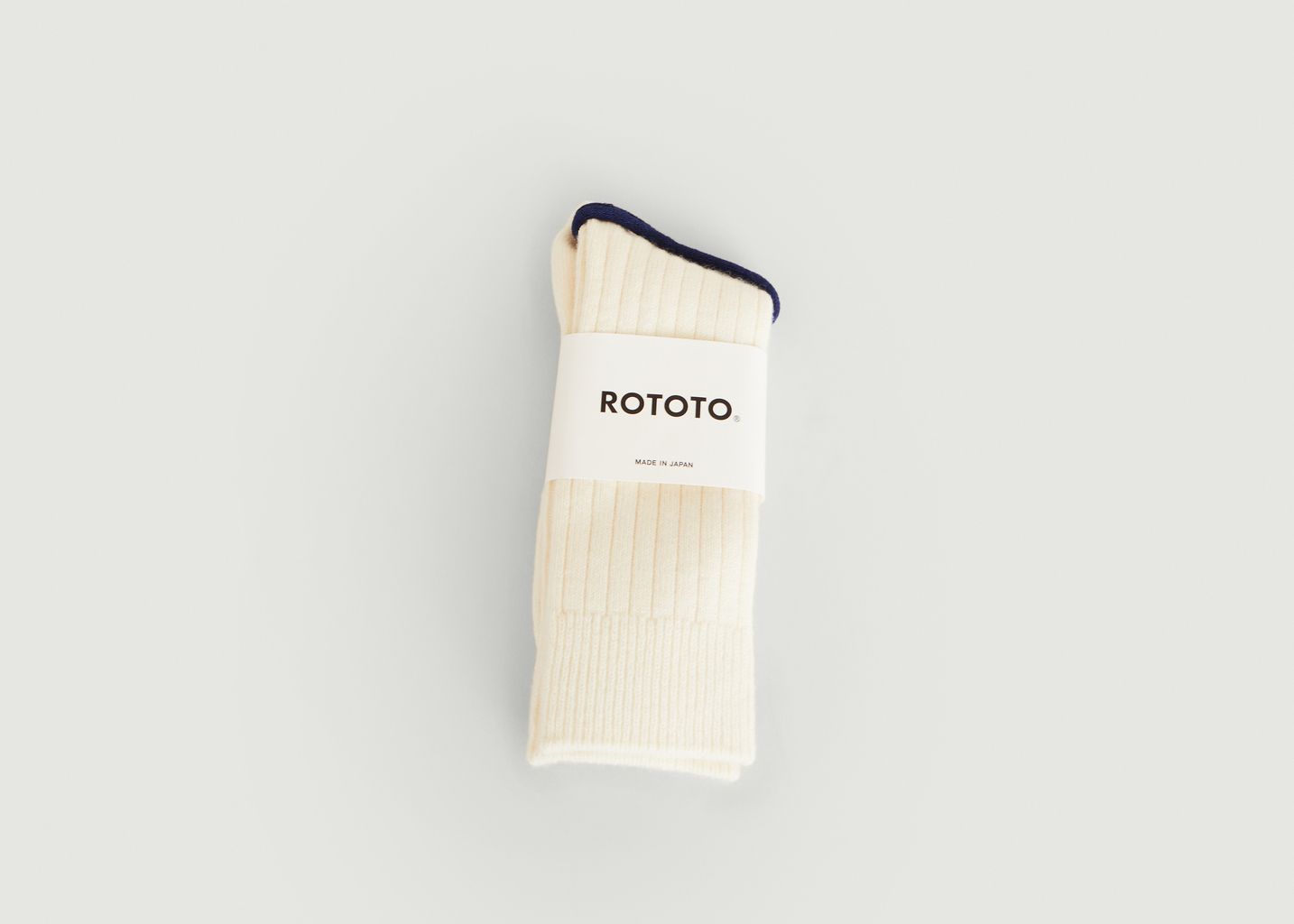 Chaussettes côtelées unies en coton et laine - Rototo