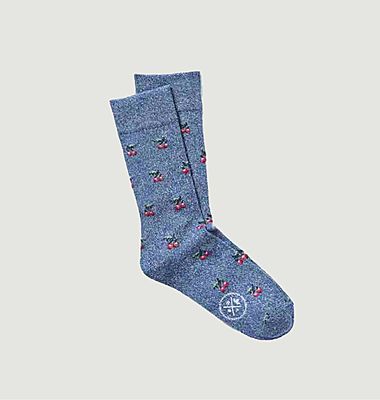 Cherry pattern socks