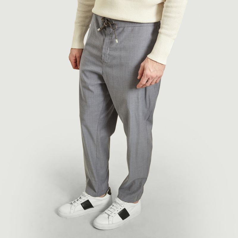 Elasticated waist wool trousers - Rue Begand